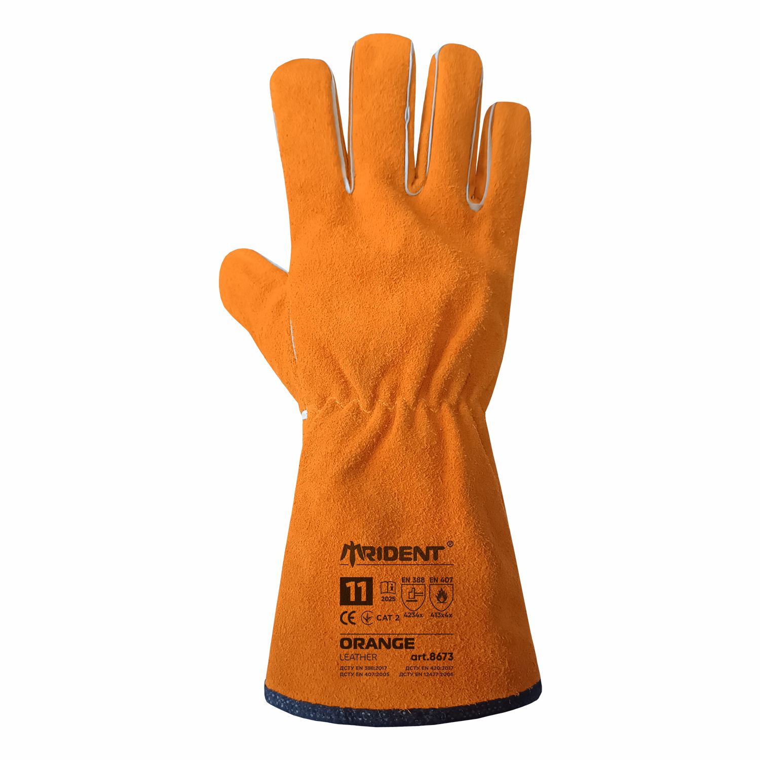 Рукавички робочі спілкові для зварювальних робіт TRIDENT ORANGE 8673